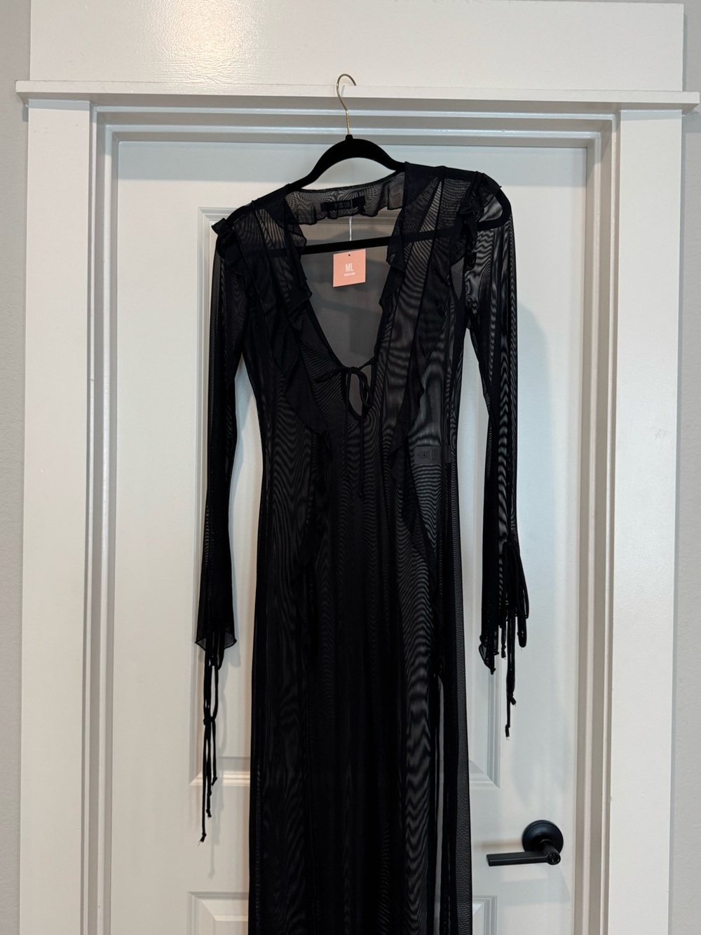 MISS LOLA mesh maxi cover up
